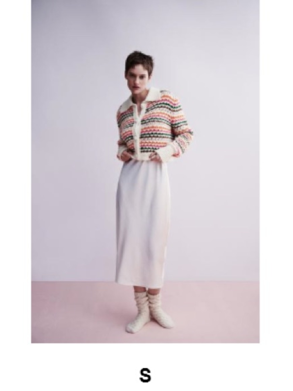 Zara Cream Midi Skirt
